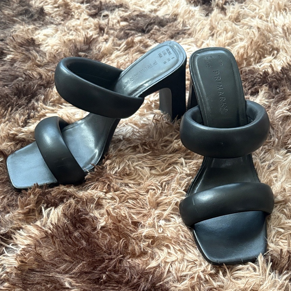 Primark Black Double Strap Heels